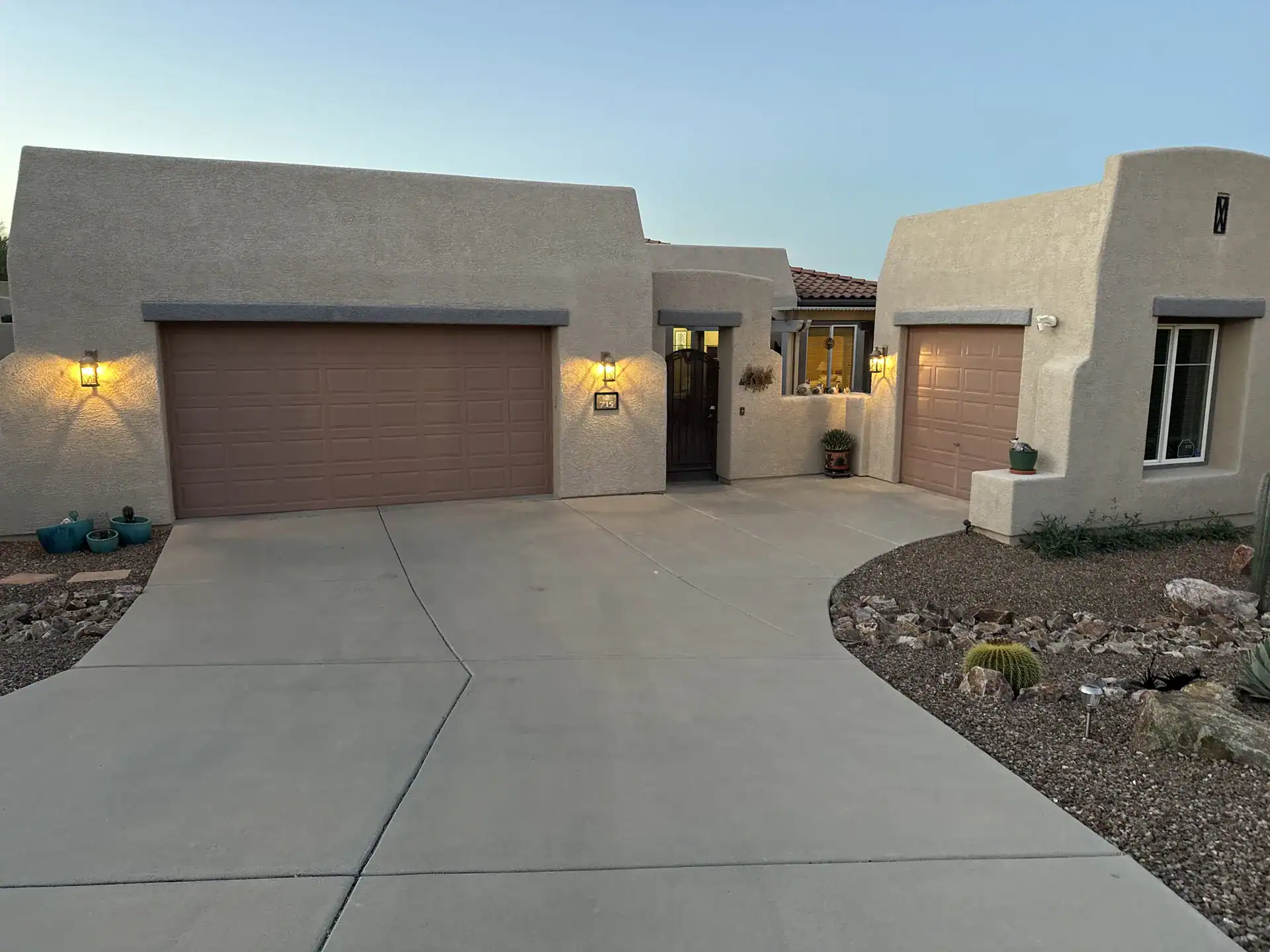 Matching doors on an adobe-style home, a Discount Door Service job in the Tucson area
